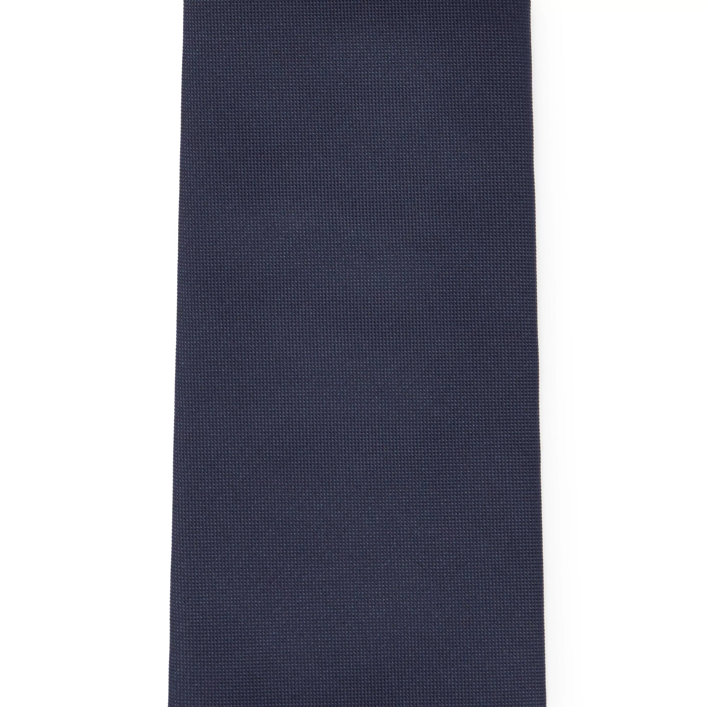 Navy Blue Plain Woven Silk Tie