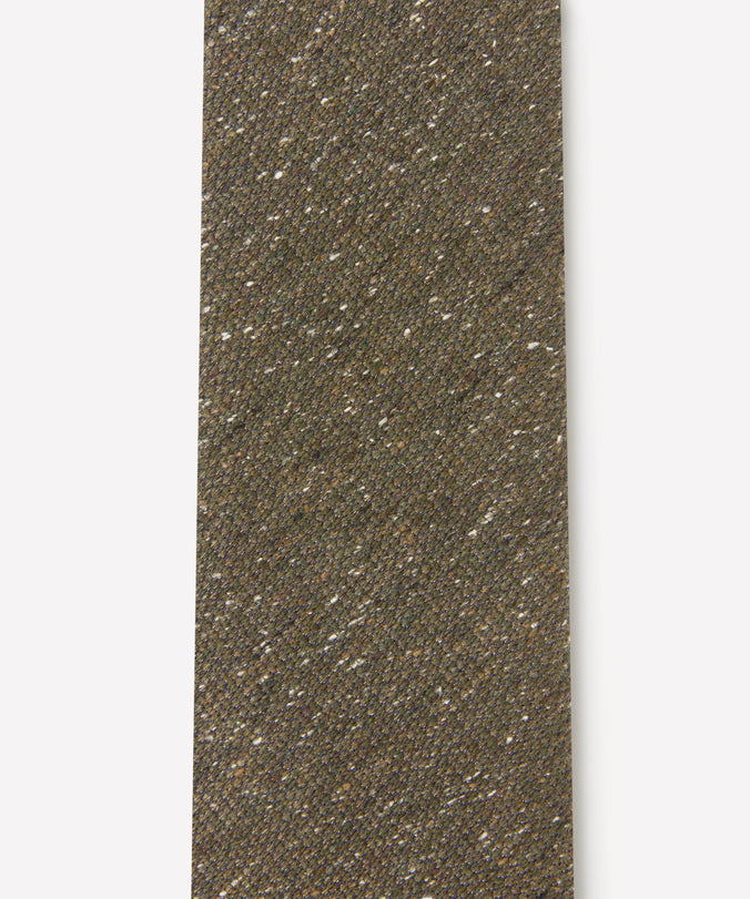 Olive Textured Slub Silk Tie