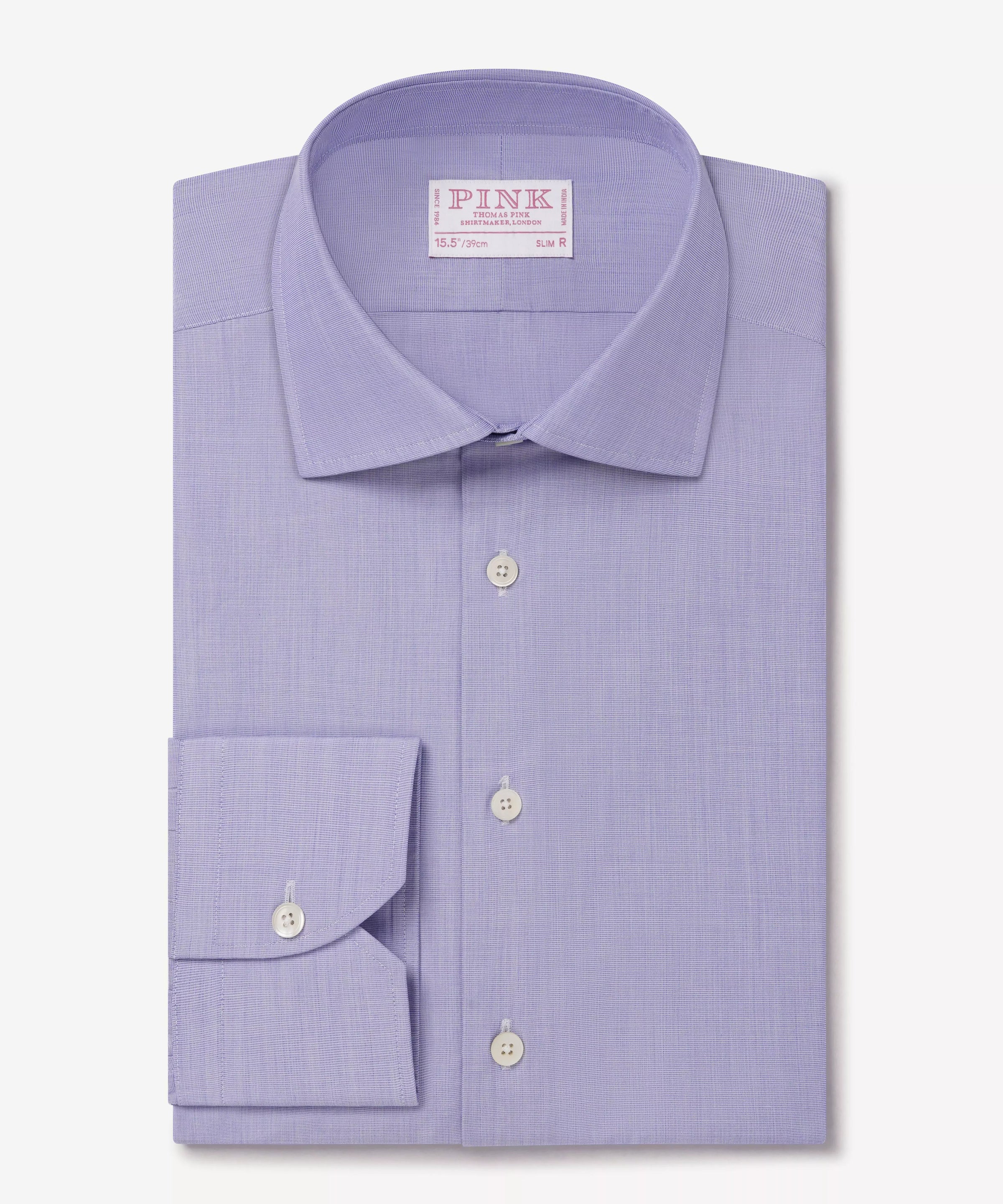 Blue Slim Fit End on End Formal Shirt