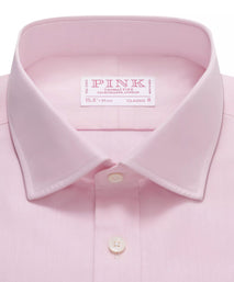 Pale Pink Classic Fit Double Cuff Poplin Formal Shirt