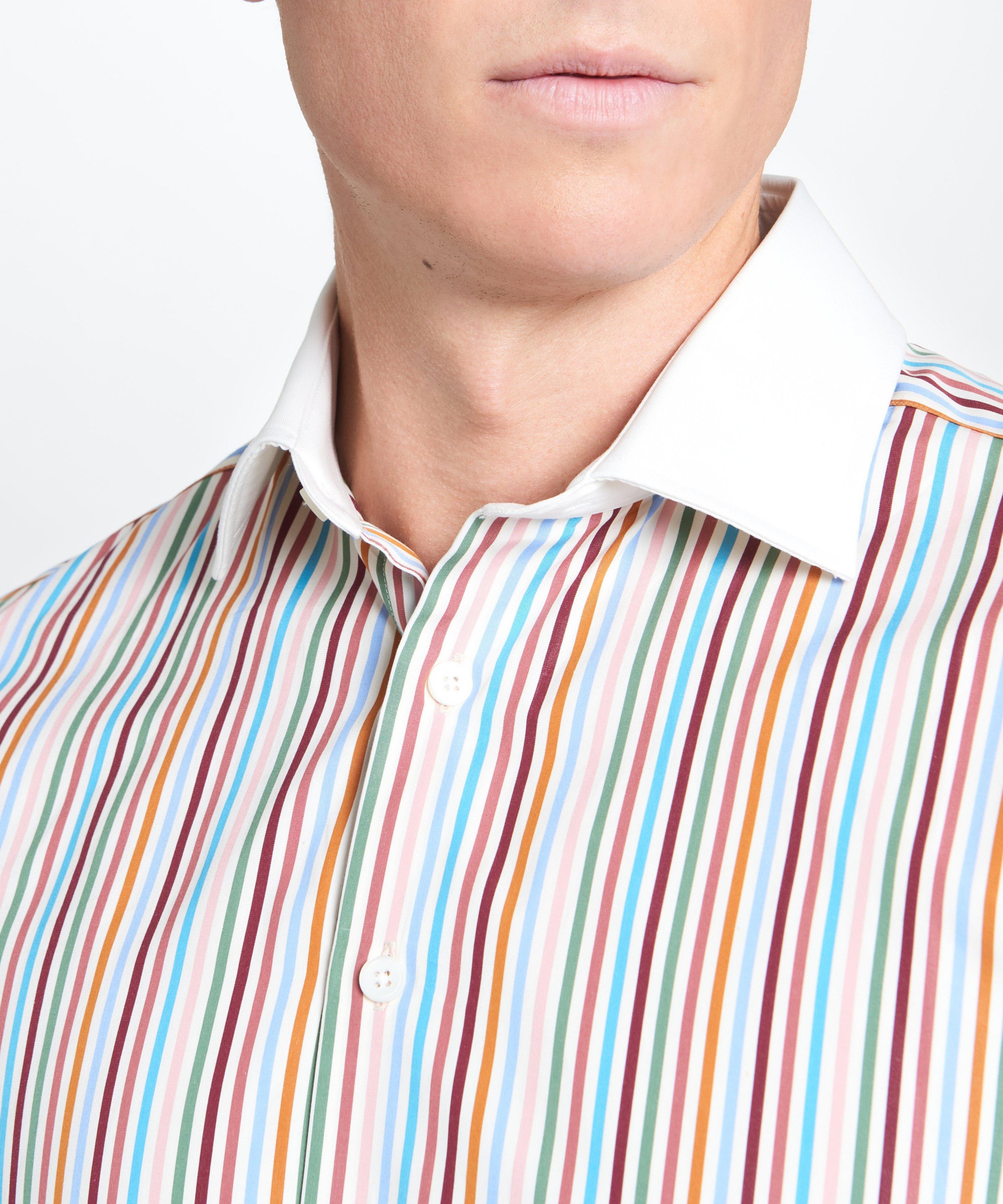 Multicolour Tailored Fit Multi Bengal Stripe Formal Shirt