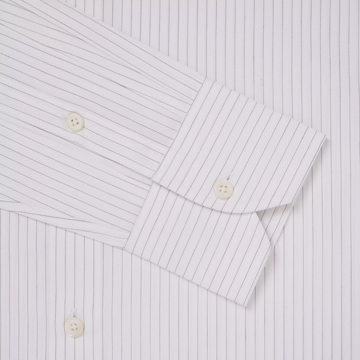 White & Black Tailored Fit Broken Twill Stripe Formal Shirt