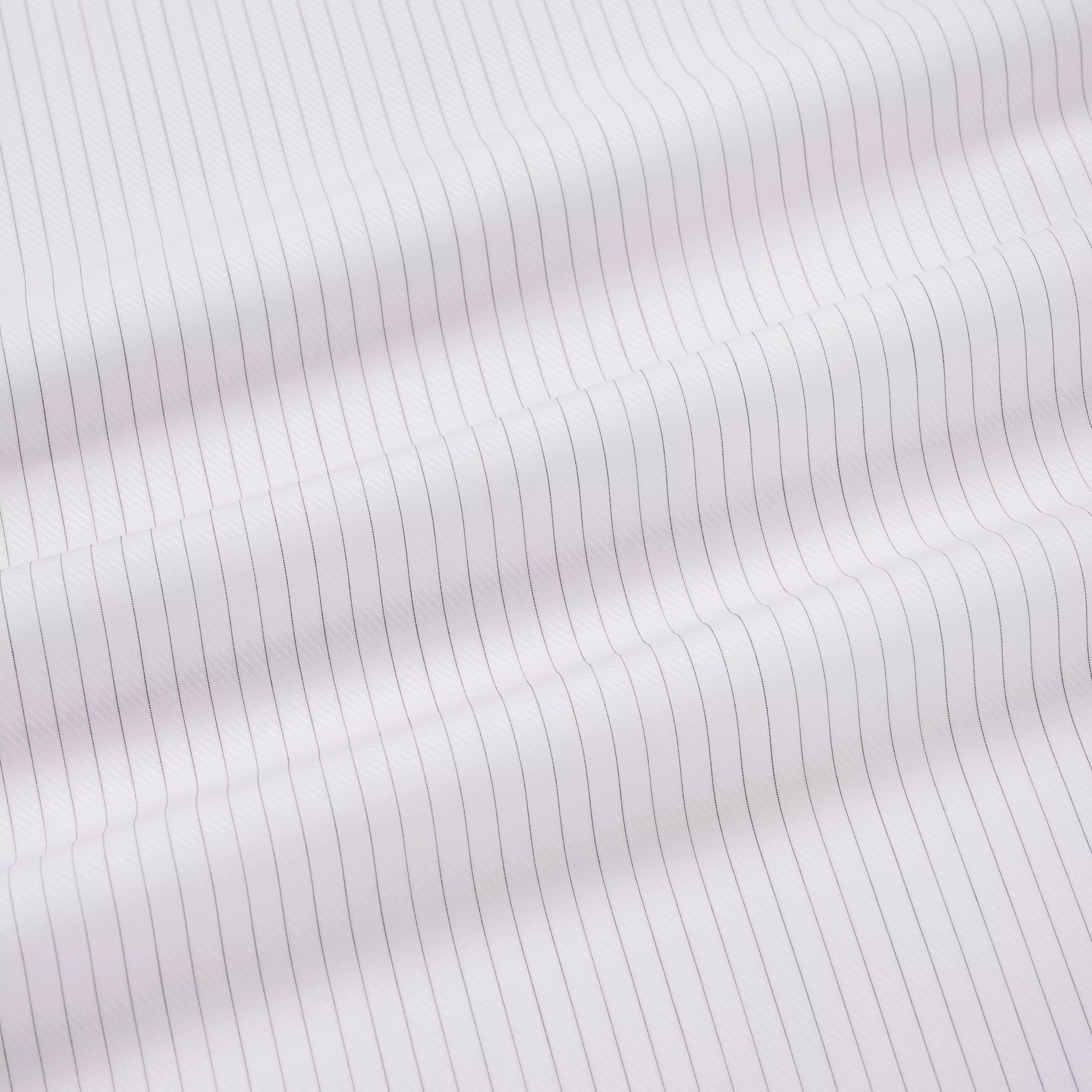 White & Black Tailored Fit Broken Twill Stripe Formal Shirt