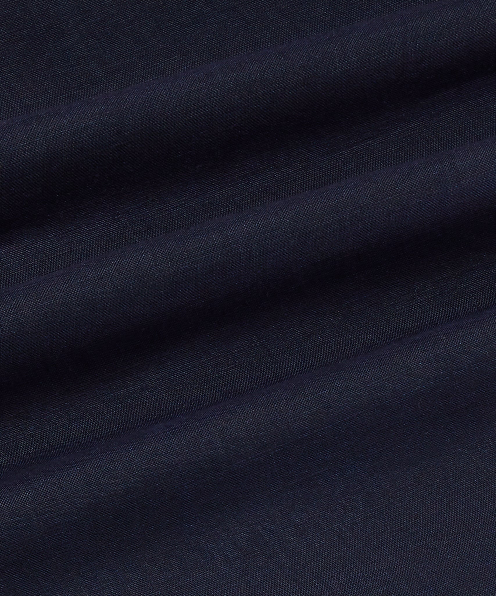 Navy Tailored Fit Essential Linen Smart Casual Shirt