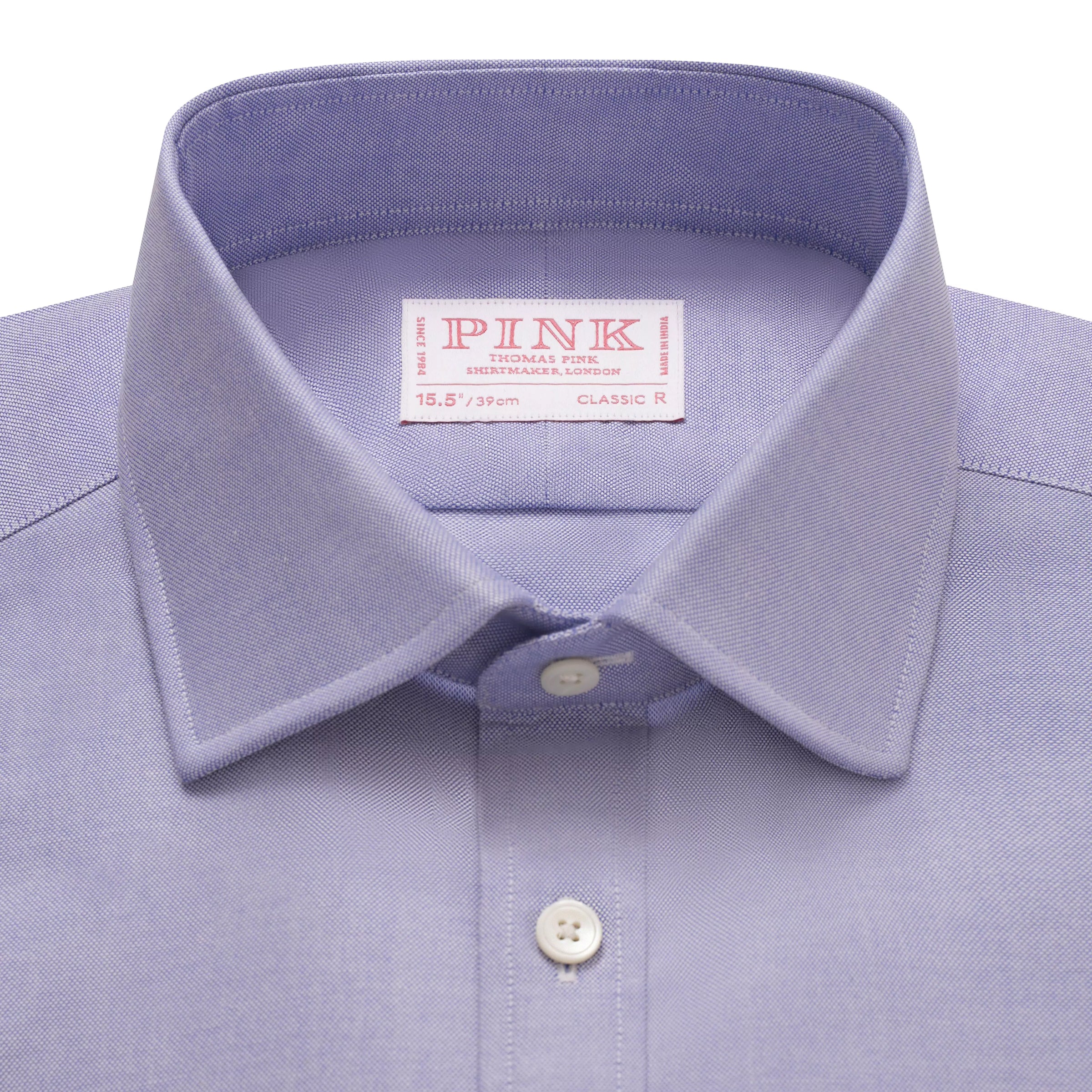 Blue Classic Fit Open Weave Oxford Formal Shirt