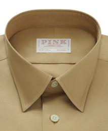 Camel Tailored Fit Cotton Poplin Formal Shirt